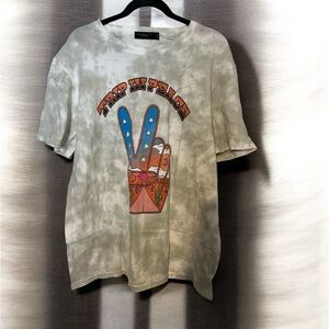 Junk Food Clothing Gray Tie-Dye Peace Tee